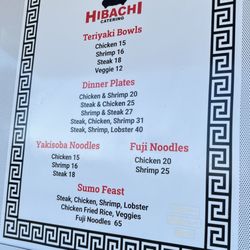 Bonsai Hibachi Catering - Menu
