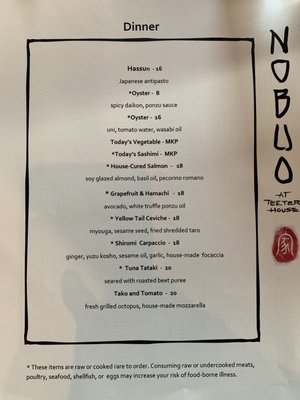 NOBUO AT TEETER HOUSE - CLOSED - Updated October 2026 - 502