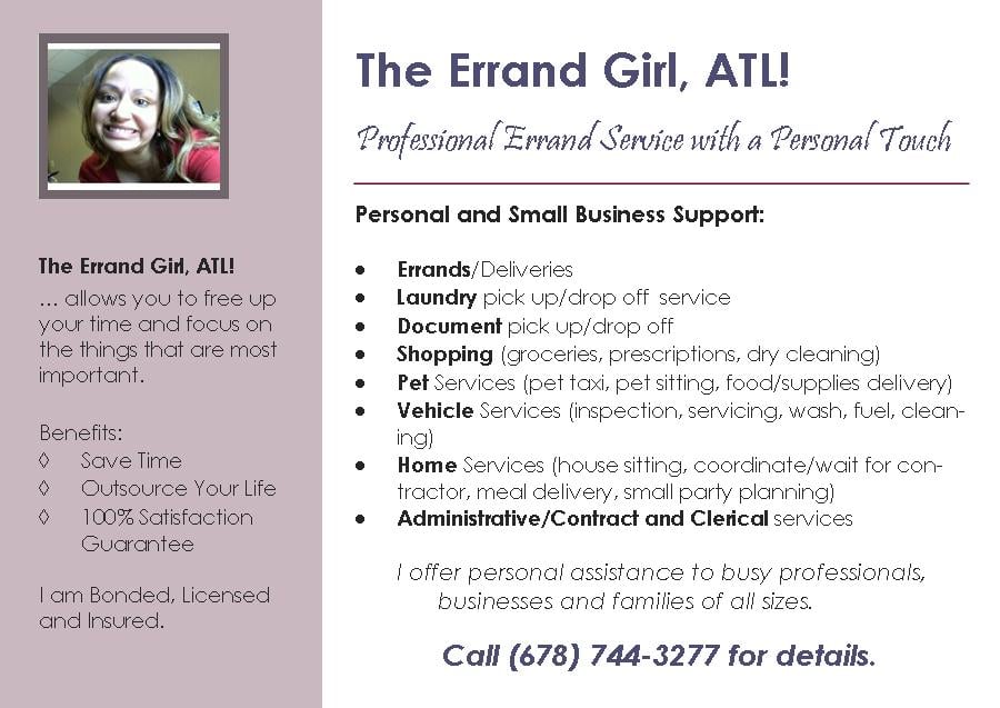 THE ERRAND GIRL, ATL Atlanta, Couriers & Delivery Services