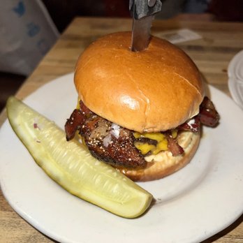 Au Cheval - Single Cheeseburger with Thick - Cut Peppered Bacon - Bars Near Me - Chicago, Illinois