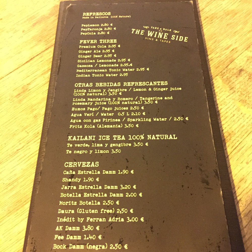 The Wine Side - Non-wine beverages (the wine list is huge) - Wine Bars Near Me - Alcúdia, PM