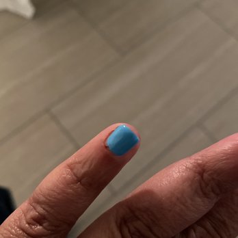 Ambiance Nail Spa - Nicked finger. Couldn't get the bleeding to stop. You can see the dried up blood along my fingernail. - Nail Salons Near Me - West Chester, Ohio