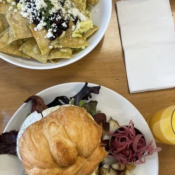 Brunch - Chilaquiles, croissant sandwich - Breakfast & Brunch Near Me - Paso Robles, California