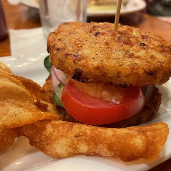 The Berghoff Restaurant - Smoked Salmon Napoleon - it's basically a smoked salmon sandwich with potato pancakes as bread - Bars Near Me - Chicago, Illinois
