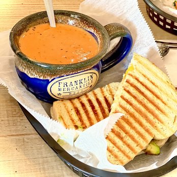 Franklin Mercantile Deli - Tomato basil soup with a grilled panini sandwich... - Delis Near Me - Franklin, Tennessee Franklin Mercantile Deli - Tomato basil soup with a grilled panini sandwich... - Delis Near Me - Franklin, Tennessee