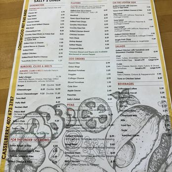 Sally’s Diner - Current Lunch Menu Dec '23 - Breakfast & Brunch Near Me - Casselberry, Florida Sally’s Diner - Current Lunch Menu Dec '23 - Breakfast & Brunch Near Me - Casselberry, Florida