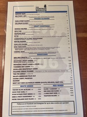 Menu photo 5 The Commonwealth Snoqualmie Pass, WA Menu photo 5 The Commonwealth Snoqualmie Pass, WA