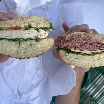 Say Cheese - Roasted Chicken Sandwhich on Dutch crunch and House Roasted Beef on a French roll - Cheese Shops Near Me - San Francisco, California