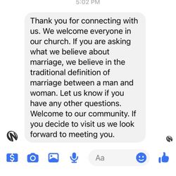 Neighborhood Church - Facebook response from The Neighborhood Church, Modesto, CA.