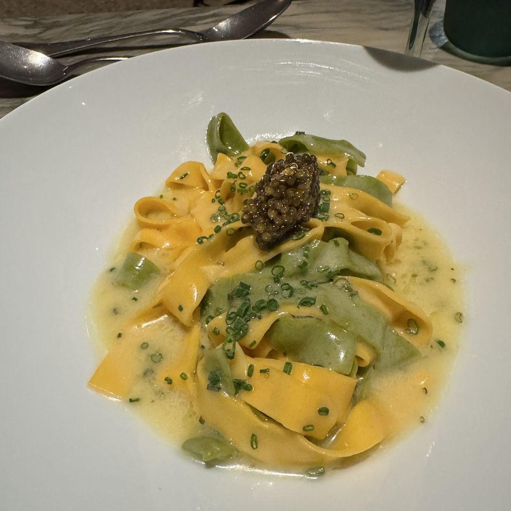 Fleurette - Egg Yolk Fettuccine with Caviar - French Near Me - San Diego, California Fleurette - Egg Yolk Fettuccine with Caviar - French Near Me - San Diego, California