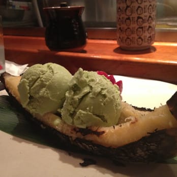 Hasaki - Grilled Banana with green tea ice cream - Sushi Bars Near Me - New York, New York