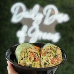 Gourmet Greens Salad Bar - The Chicken Caesar Wrap! Super filling and beautiful