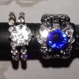 The caring team at Siag moved my favorite sapphire into the Victorian setting; now, the diamond has a more modern home, at left. The caring team at Siag moved my favorite sapphire into the Victorian setting; now, the diamond has a more modern home, at left.