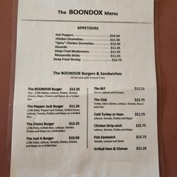 Boondox Bar & Grill - Menu