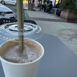 Cold brew with rocky road ice cream Cold brew with rocky road ice cream