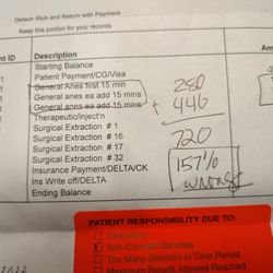 Kentuckiana Oral & Maxillofacial Surgery Associates - Estimated $273
Final Bill was $714