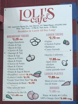Menu photo 5 Loli's Cafe San Marcos, TX Menu photo 5 Loli's Cafe San Marcos, TX
