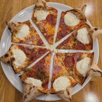 Mister O1 Extraordinary Pizza Dr Phillips - $18.99 Meat Lovers 2.0 + $2.49 Ricotta Star crust - Very few toppings, all cheese - Italian Near Me - Orlando, Florida Mister O1 Extraordinary Pizza Dr Phillips - $18.99 Meat Lovers 2.0 + $2.49 Ricotta Star crust - Very few toppings, all cheese - Italian Near Me - Orlando, Florida