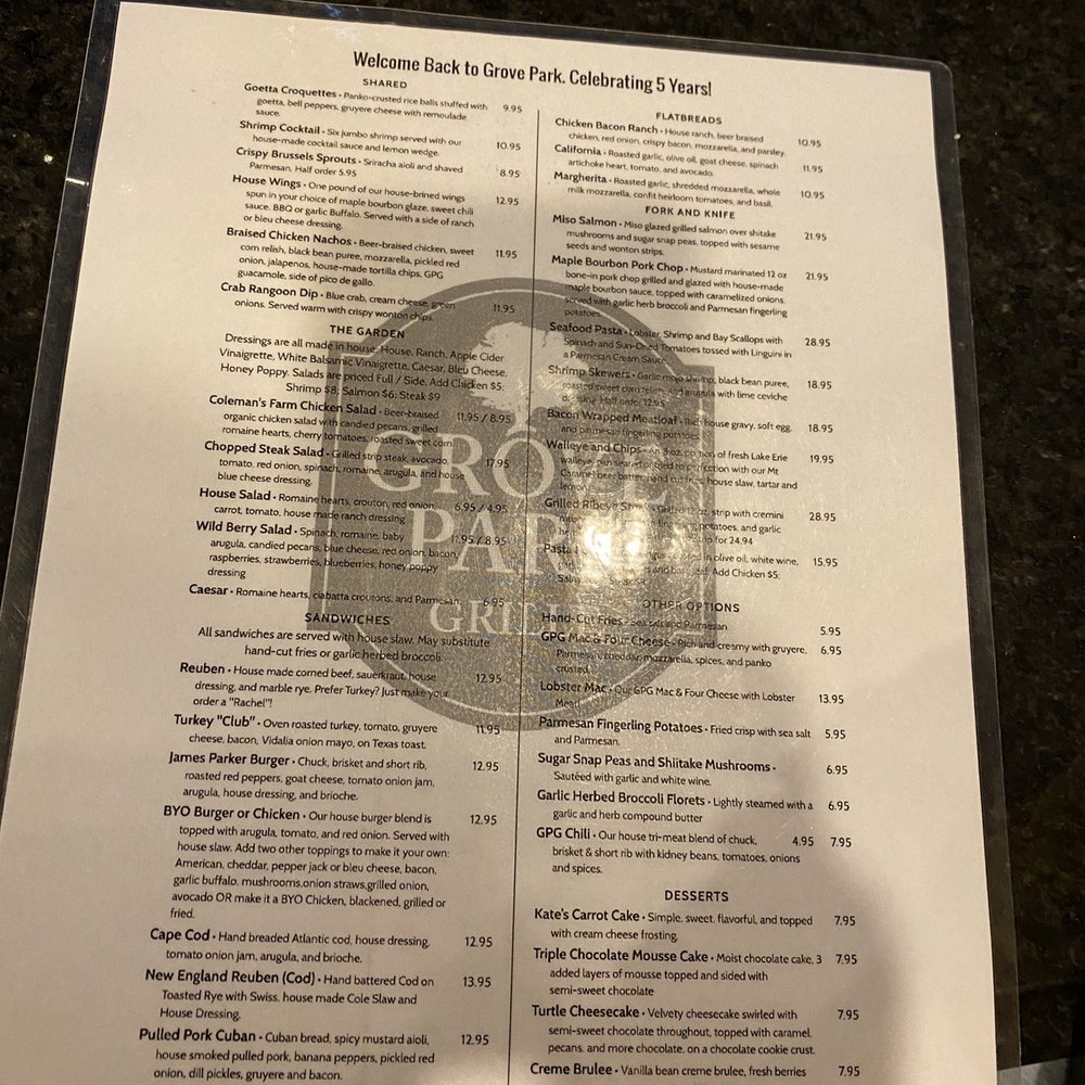 Grove Park Grille - Menu - American Near Me - Cincinnati, Ohio Grove Park Grille - Menu - American Near Me - Cincinnati, Ohio