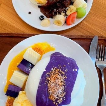 Nostimo Cafe & Tea - Nutellamisu Mouse Souffle and Ube Coco Souffle - Coffee & Tea Near Me - Westminster, California