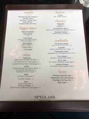 Menu photo 4 Spyglass Rooftop Bar New York, NY
