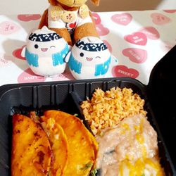 Taqueria Las 3 Charras - Birria tacos, beans and rice. 4/22/26