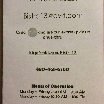EVIT's Bistro 13 - Cooking Schools Near Me - Mesa, Arizona