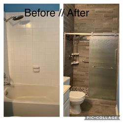 Kitchen & Bath Restoration - Before and after shower installation
