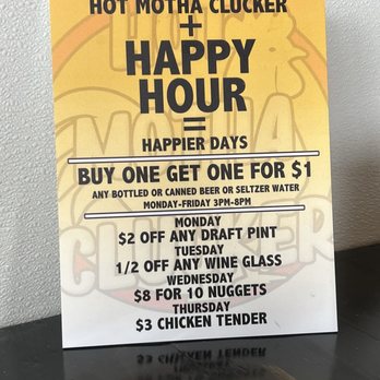 Hot Motha Clucker - Happy hour sounds like a good deal! - Chicken Shop Near Me - Thousand Oaks, California Hot Motha Clucker - Happy hour sounds like a good deal! - Chicken Shop Near Me - Thousand Oaks, California