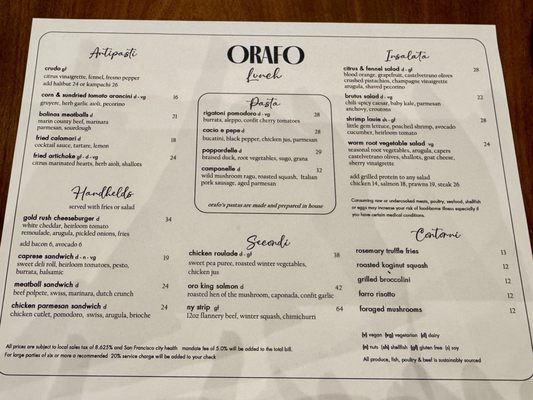 Menu photo 5 orafo San Francisco, CA Menu photo 5 orafo San Francisco, CA