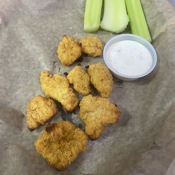 Chuck E. Cheese - They said this is boneless chicken wings more like small nuggets - Pizza Near Me - Worcester, Massachusetts