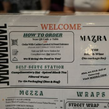 MAZRA - Menu - Mediterranean Near Me - Redwood City, California