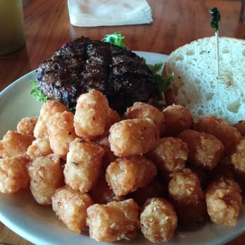 Cornerstone Grill & Loft - Angus burger with tater tots. - Sports Bars Near Me - College Park, Maryland