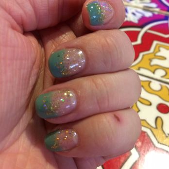 Golden Nails & Spa - Attempt at ombré dark to light glitter. LOOOOVE! - Nail Salons Near Me - Berkeley, California