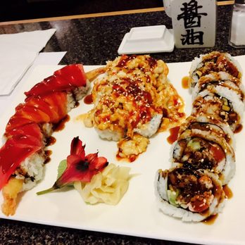 Little Tokyo - Left to Right: Pacific Roll, Campfire Roll, Spider Roll - Japanese Near Me - High Point, North Carolina Little Tokyo - Left to Right: Pacific Roll, Campfire Roll, Spider Roll - Japanese Near Me - High Point, North Carolina