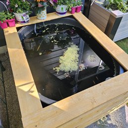 110 gallon water trough inside a cedar box. Saved a lot of money buying this sturdy trough at Tractor Supply. 110 gallon water trough inside a cedar box. Saved a lot of money buying this sturdy trough at Tractor Supply.