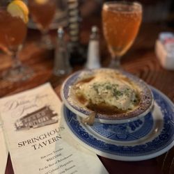 Dobbin House Tavern - Baked King's Onion Soup at Dobbin House Taven Est. 1776 in Gettysburg, PA