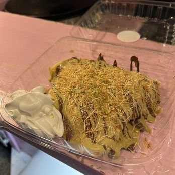 Sweetens - Dubai Crepe $13 (INSIDE: strawberries, nutella, pistachio cream. TOP: nutella, pistachio cream, kataifi, real pistachios, whipped cream) - Desserts Near Me - Stockton, California Sweetens - Dubai Crepe $13 (INSIDE: strawberries, nutella, pistachio cream. TOP: nutella, pistachio cream, kataifi, real pistachios, whipped cream) - Desserts Near Me - Stockton, California