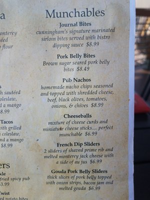 Menu photo 5 Cunningham's Journal on the Bricks Kearney, NE