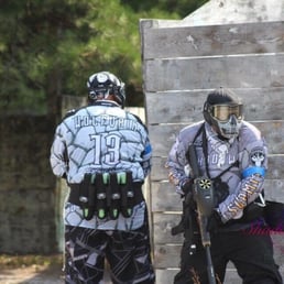 Playing the living dead on target paintball field