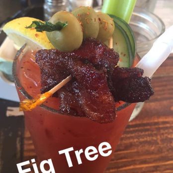 Fig Tree Cafe - Candy Man Mary... Aka a Bloody Mary with candied bacon - Breakfast & Brunch Near Me - San Diego, California Fig Tree Cafe - Candy Man Mary... Aka a Bloody Mary with candied bacon - Breakfast & Brunch Near Me - San Diego, California