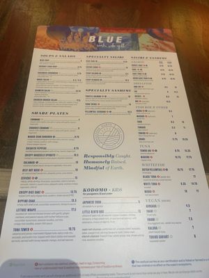 Menu photo 1 Blue Sushi Sake Grill Indianapolis, IN Menu photo 1 Blue Sushi Sake Grill Indianapolis, IN