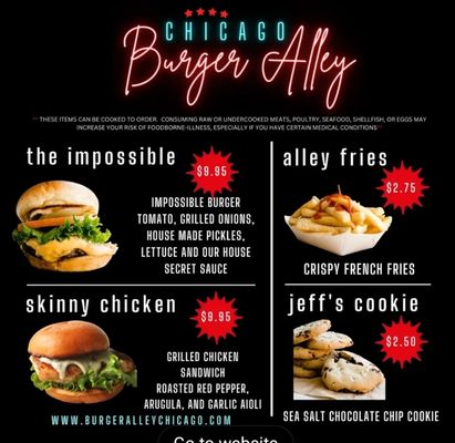Menu photo 2 Burger Alley Chicago Chicago, IL Menu photo 2 Burger Alley Chicago Chicago, IL