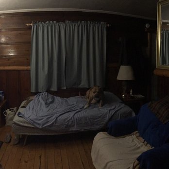 Cabins4less - Our cabin #4 living room  again my boy just watching me this is also why I say bring extra blankets so your dog fur stays on your stuff - Rafting/Kayaking Near Me - Big Bear Lake, California