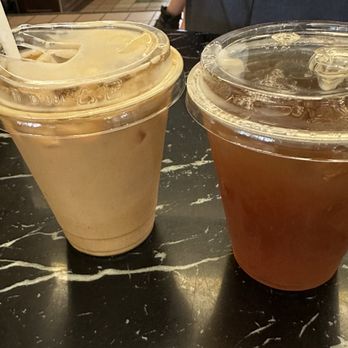 Murchie's Tea & Coffee - Iced caramel latte and orange sweetened tea - Desserts Near Me - Victoria, British Columbia Murchie's Tea & Coffee - Iced caramel latte and orange sweetened tea - Desserts Near Me - Victoria, British Columbia