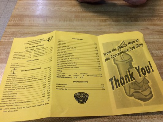 Menu photo 3 Court House Sub Shop Somerville, NJ Menu photo 3 Court House Sub Shop Somerville, NJ