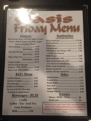 Menu photo 1 Oasis Lounge Bay City, MI