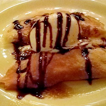 Table 104 - Banana Crepes with vanilla ice cream and chocolate sauce - Italian Near Me - Stamford, Connecticut