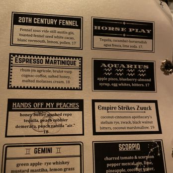 Apothecary - Well designed menu, fun theme and incredibly unique crafted cocktails. - Cocktail Bars Near Me - Dallas, Texas Apothecary - Well designed menu, fun theme and incredibly unique crafted cocktails. - Cocktail Bars Near Me - Dallas, Texas