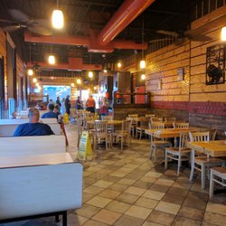 Cook Out - Drive thru service and an inside dining area.
